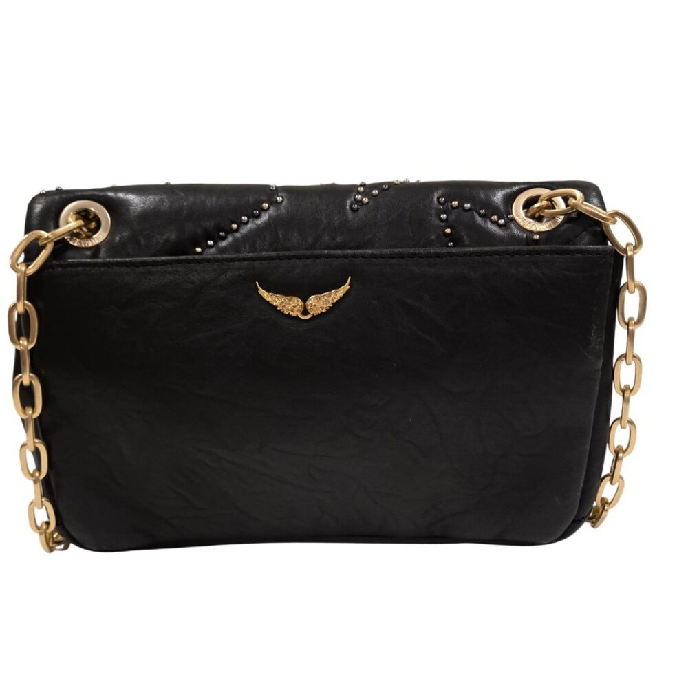 Zadig & Voltaire Ziggy Black Quilted Matelassé Clous Shoulder Bag - Picture 3 of 16